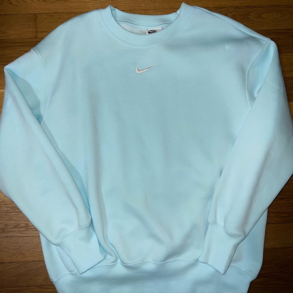 Nike Women's Sportswear Phoenix Fleece Oversized Sweatshirt Light Blue XS NEW